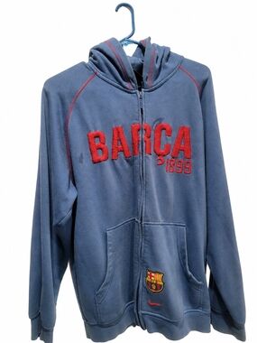 Barcelona FC Blue and Red Zip-Up Hoody